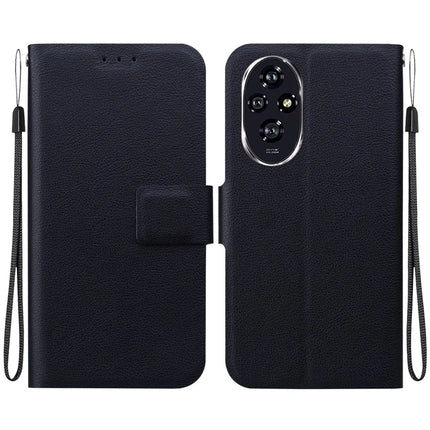 For Honor 200 5G Case Ultra-Thin PU Leather + TPU Phone Cover with Card Slot - Black