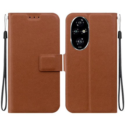 For Honor 200 Pro 5G Case Ultra-Thin PU Leather + TPU Phone Cover with Card Slot - Brown