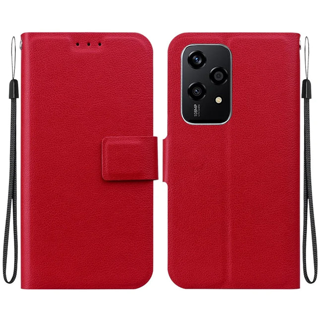 For Honor 200 Lite Case Ultra-Thin PU Leather + TPU Phone Cover with Card Slot - Red