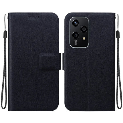 For Honor 200 Lite Case Ultra-Thin PU Leather + TPU Phone Cover with Card Slot - Black