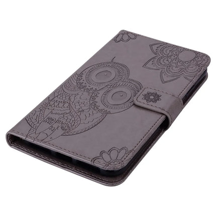 For Samsung Galaxy A06 Case Owl Flower Imprinted Leather Cover Wallet with Strap