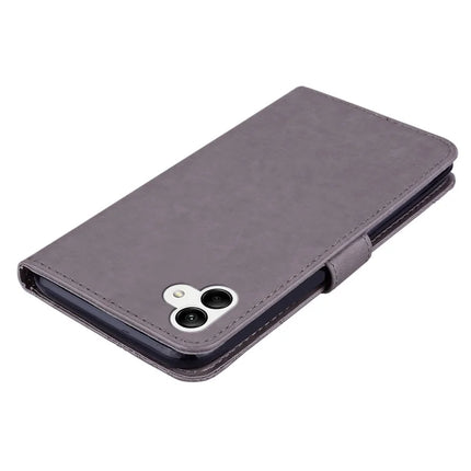 For Samsung Galaxy A06 Case Owl Flower Imprinted Leather Cover Wallet with Strap