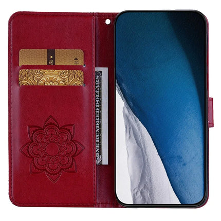 For Samsung Galaxy A06 Case Owl Flower Imprinted Leather Cover Wallet with Strap