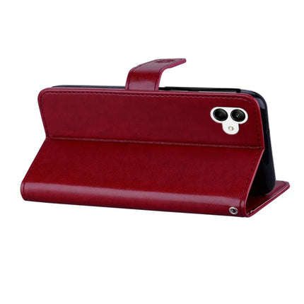 For Samsung Galaxy A06 Case Owl Flower Imprinted Leather Cover Wallet with Strap