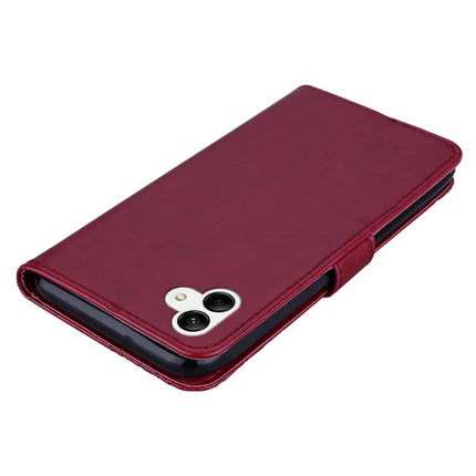 For Samsung Galaxy A06 Case Owl Flower Imprinted Leather Cover Wallet with Strap