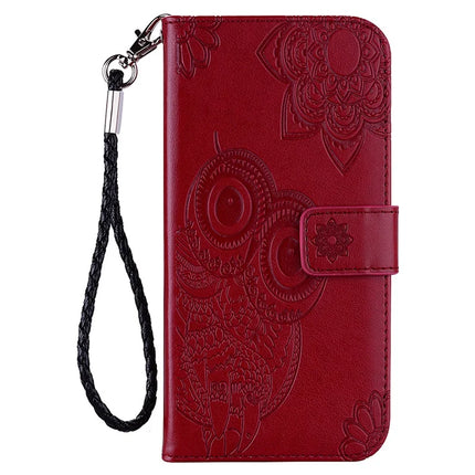 For Samsung Galaxy A06 Case Owl Flower Imprinted Leather Cover Wallet with Strap