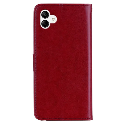For Samsung Galaxy A06 Case Owl Flower Imprinted Leather Cover Wallet with Strap