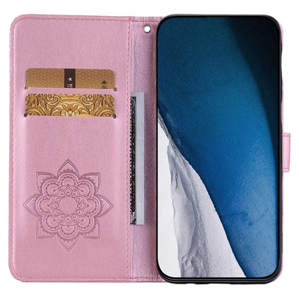 For Samsung Galaxy A06 Case Owl Flower Imprinted Leather Cover Wallet with Strap