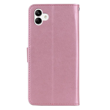 For Samsung Galaxy A06 Case Owl Flower Imprinted Leather Cover Wallet with Strap