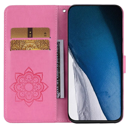 For Samsung Galaxy A06 Case Owl Flower Imprinted Leather Cover Wallet with Strap