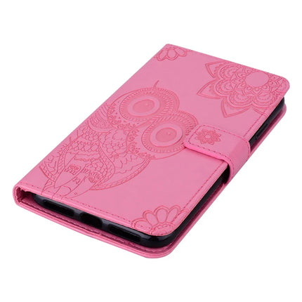 For Samsung Galaxy A06 Case Owl Flower Imprinted Leather Cover Wallet with Strap