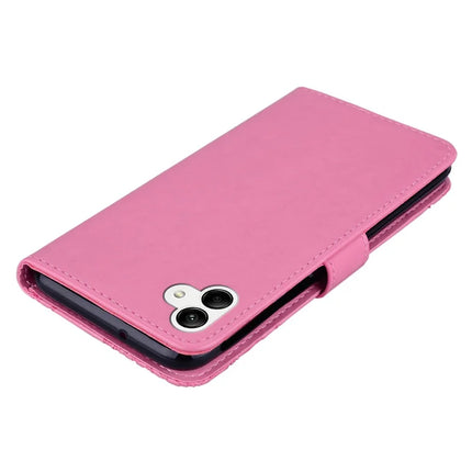 For Samsung Galaxy A06 Case Owl Flower Imprinted Leather Cover Wallet with Strap