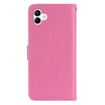 For Samsung Galaxy A06 Case Owl Flower Imprinted Leather Cover Wallet with Strap