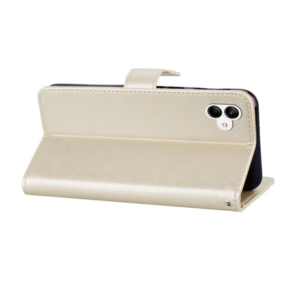 For Samsung Galaxy A06 Case Owl Flower Imprinted Leather Cover Wallet with Strap