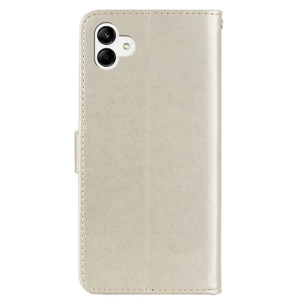 For Samsung Galaxy A06 Case Owl Flower Imprinted Leather Cover Wallet with Strap