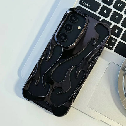 For Samsung Galaxy A54 5G Case Hollow Flame Design Electroplated TPU Phone Cover