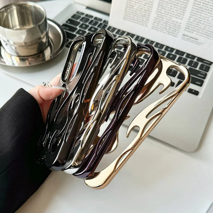 For Samsung Galaxy A54 5G Case Hollow Flame Design Electroplated TPU Phone Cover