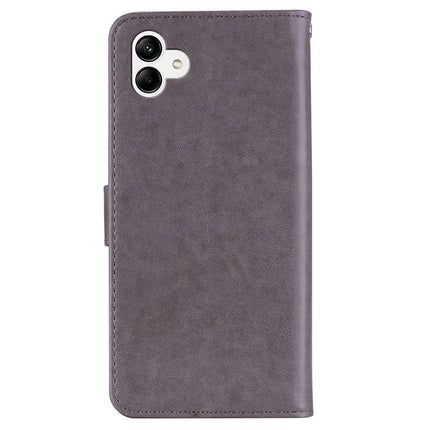 For Samsung Galaxy A06 Wallet Case Owl Flower Imprinted Rhinestone Leather Cover