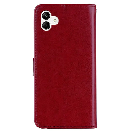 For Samsung Galaxy A06 Wallet Case Owl Flower Imprinted Rhinestone Leather Cover