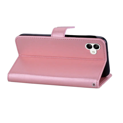 For Samsung Galaxy A06 Wallet Case Owl Flower Imprinted Rhinestone Leather Cover