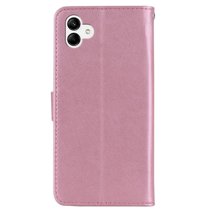 For Samsung Galaxy A06 Wallet Case Owl Flower Imprinted Rhinestone Leather Cover