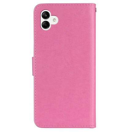 For Samsung Galaxy A06 Wallet Case Owl Flower Imprinted Rhinestone Leather Cover
