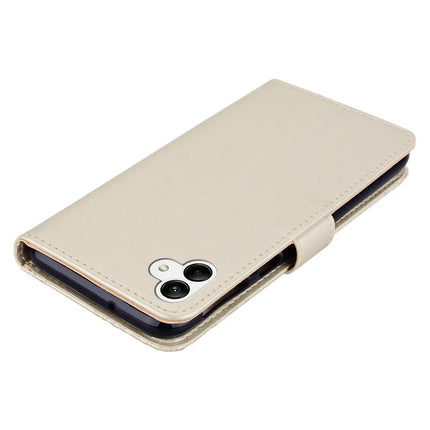 For Samsung Galaxy A06 Wallet Case Owl Flower Imprinted Rhinestone Leather Cover
