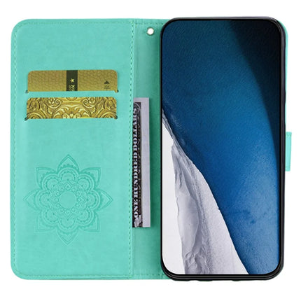 For Samsung Galaxy A06 Wallet Case Owl Flower Imprinted Rhinestone Leather Cover