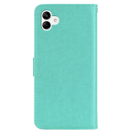 For Samsung Galaxy A06 Wallet Case Owl Flower Imprinted Rhinestone Leather Cover