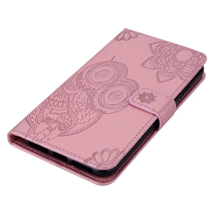 For Samsung Galaxy A16 5G  /  4G Case Owl Flower Imprinted Leather Cover Wallet with Strap