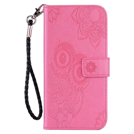 For Samsung Galaxy A16 5G  /  4G Case Owl Flower Imprinted Leather Cover Wallet with Strap