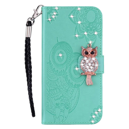 For Samsung Galaxy A16 5G  /  4G Wallet Case Owl Flower Imprinted Rhinestone Leather Cover