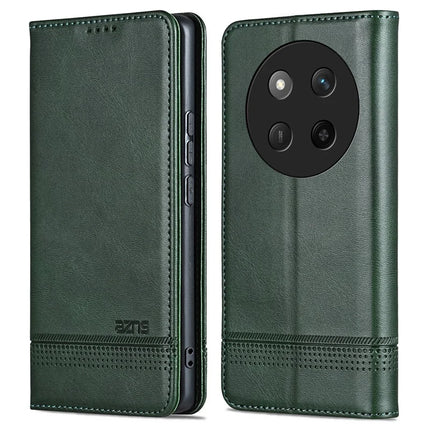 AZNS For Honor X60 Pro 5G Case Cowhide Texture PU Leather Wallet Phone Cover - Green
