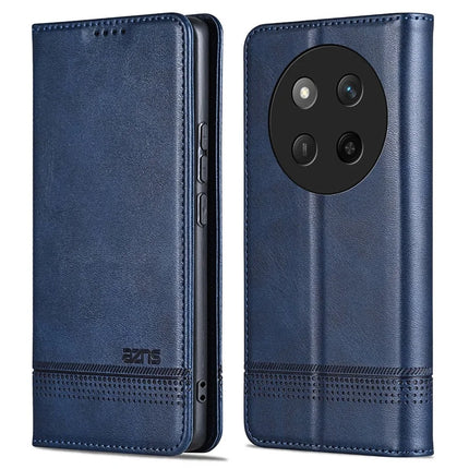 AZNS For Honor X60 Pro 5G Case Cowhide Texture PU Leather Wallet Phone Cover - Blue