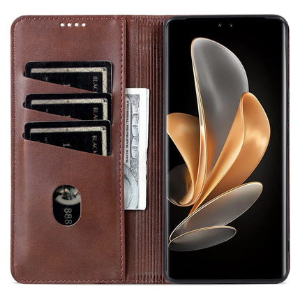 AZNS For Honor X60 Pro 5G Case Cowhide Texture PU Leather Wallet Phone Cover