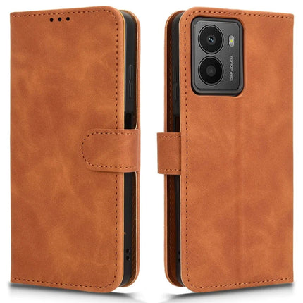 For HMD Fusion 5G Leather Case Skin-Feel Anti-Drop Wallet Flip Phone Cover - Brown