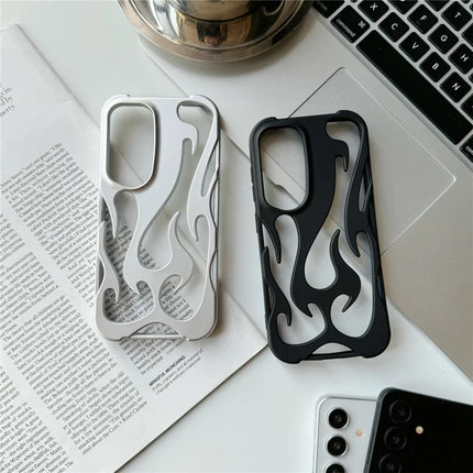 For Samsung Galaxy A54 5G Case Hollow Flame Design Matte TPU Phone Cover