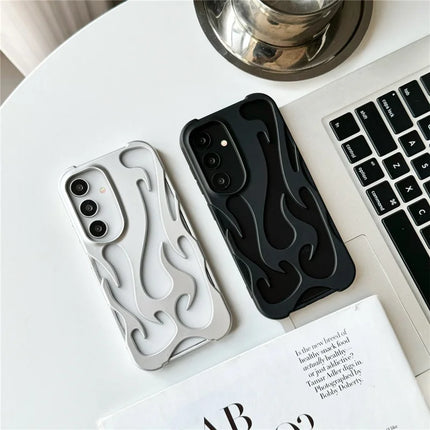 For Samsung Galaxy A15 4G / 5G Case Hollow Flame Design Matte TPU Phone Cover