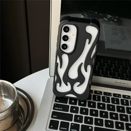 For Samsung Galaxy A15 4G / 5G Case Hollow Flame Design Matte TPU Phone Cover