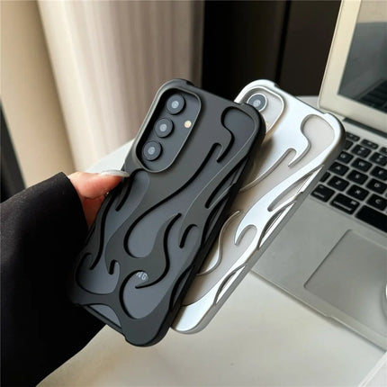 For Samsung Galaxy A15 4G / 5G Case Hollow Flame Design Matte TPU Phone Cover