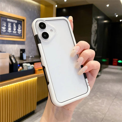 For iPhone 16 Plus Case Detachable 2-in-1 TPU+PC Clear Phone Cover - White