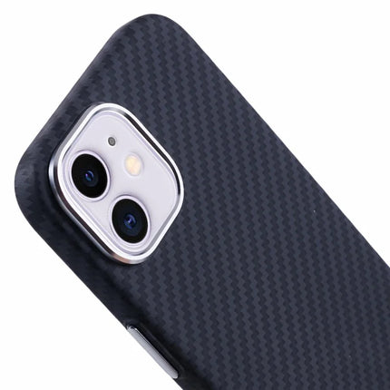 For iPhone 11 Case Compatible with MagSafe Carbon Fiber Texture Water-Transfer PC Phone Cover