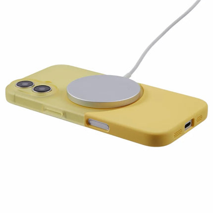 For iPhone 16 Case Compatible with MagSafe Splicing Color Drop-Proof PC Phone Cover