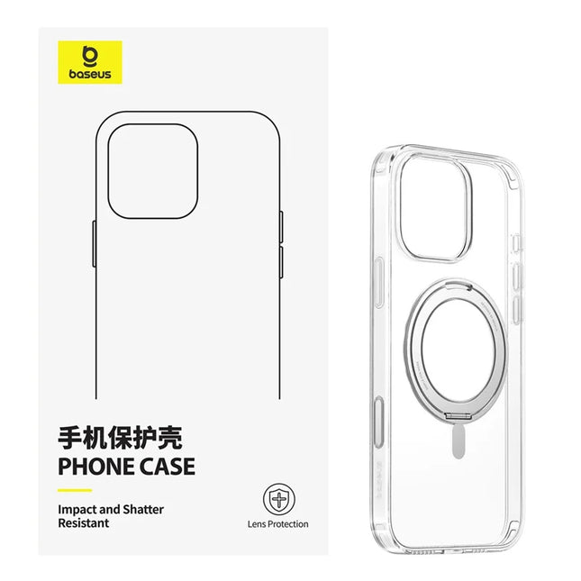 BASEUS Smart Ring Series For iPhone 16 Pro Max Compatible with MagSafe TPU+PC Phone Case (Touch Button Version)