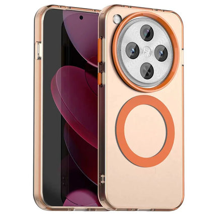 For Oppo Find X8 5G Case Compatible with MagSafe PC+TPU+PET Anti-Drop Phone Cover - Orange