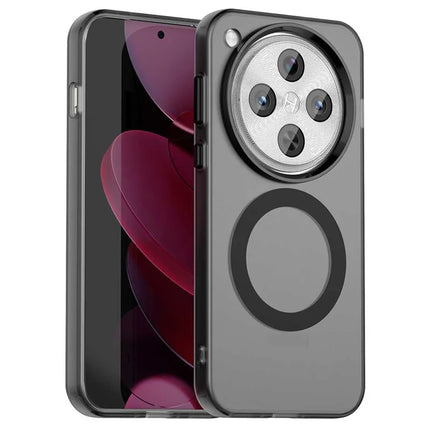 For Oppo Find X8 5G Case Compatible with MagSafe PC+TPU+PET Anti-Drop Phone Cover - Black