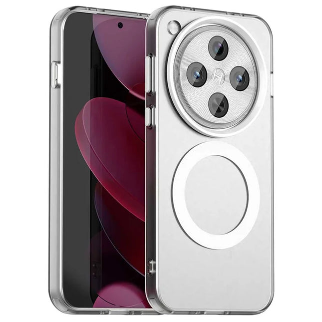 For Oppo Find X8 Pro 5G Case Compatible with MagSafe PC+TPU+PET Anti-Drop Phone Cover - White