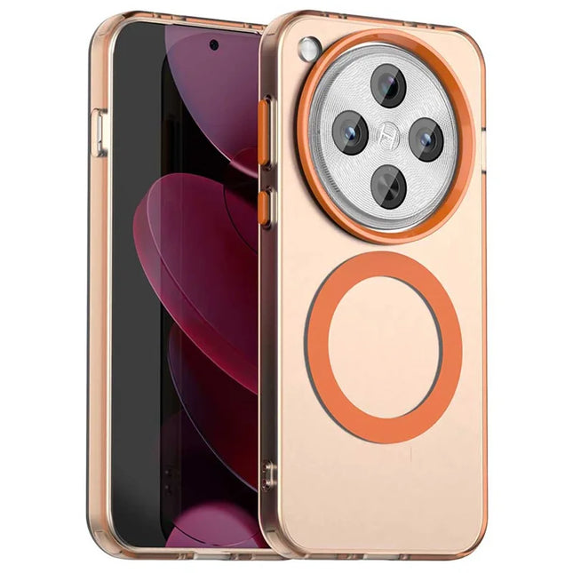 For Oppo Find X8 Pro 5G Case Compatible with MagSafe PC+TPU+PET Anti-Drop Phone Cover - Orange