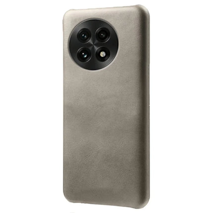 For OnePlus 13 Case Calf Texture PU Leather Hard PC Protective Phone Cover - Grey