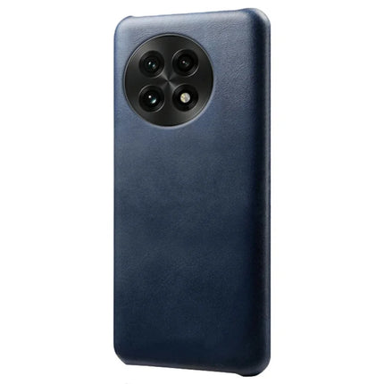 For OnePlus 13 Case Calf Texture PU Leather Hard PC Protective Phone Cover - Blue